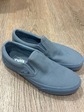 Vans Classic Slip On Blue Canvas Sneakers Womens 8 Casual Skater